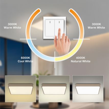 Brilagi - LED Stropní svítidlo POOL LED/36W/230V 3000/4500/6000K 40x40 cm béžová