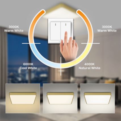 Brilagi - LED Stropní svítidlo POOL LED/36W/230V 3000/4500/6000K 40x40 cm zlatá