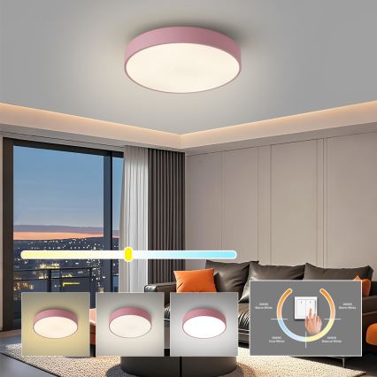 Brilagi - LED Stropní svítidlo POOL LED/48W/230V 3000/4000/6000K pr. 40 cm růžová