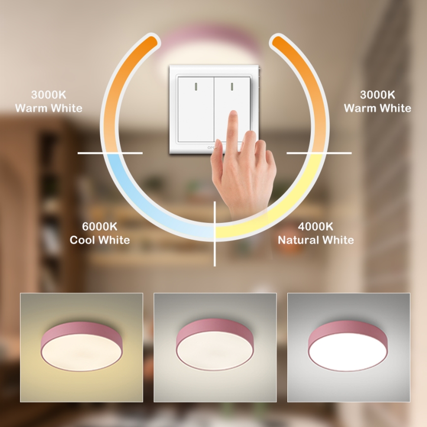 Brilagi - LED Stropní svítidlo POOL LED/48W/230V 3000/4000/6000K pr. 40 cm růžová