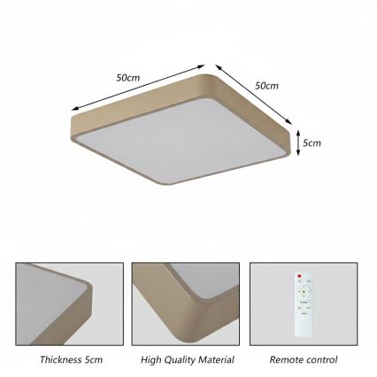 Brilagi - LED Stropní svítidlo POOL LED/48W/230V 3000/4000/6000K 50x50 cm béžová