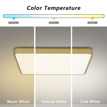 Brilagi - LED Stropní svítidlo POOL LED/48W/230V 3000/4500/6000K 50x50 cm zlatá