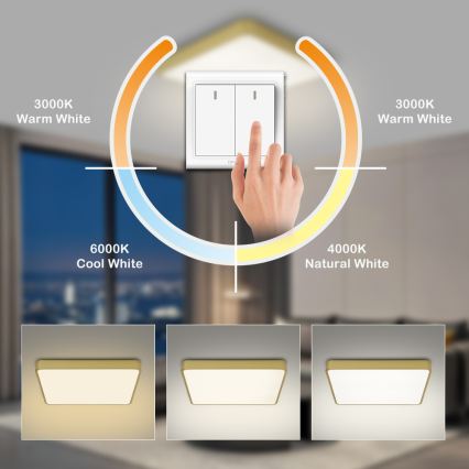 Brilagi - LED Stropní svítidlo POOL LED/48W/230V 3000/4500/6000K 50x50 cm zlatá