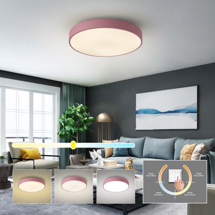 Brilagi - LED Stropní svítidlo POOL LED/60W/230V 3000/4000/6000K pr. 50 cm růžová