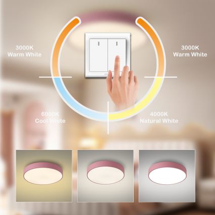 Brilagi - LED Stropní svítidlo POOL LED/60W/230V 3000/4000/6000K pr. 50 cm růžová