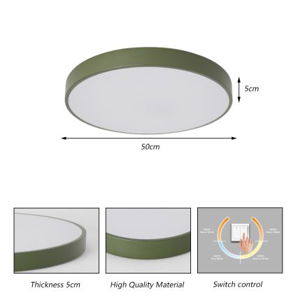 Brilagi - LED Stropní svítidlo POOL LED/60W/230V 3000/4000/6000K pr. 50 cm zelená