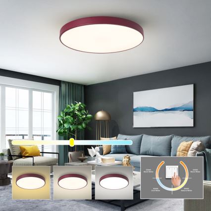 Brilagi - LED Stropní svítidlo POOL LED/60W/230V 3000/4000/6000K pr. 60 cm burgundy