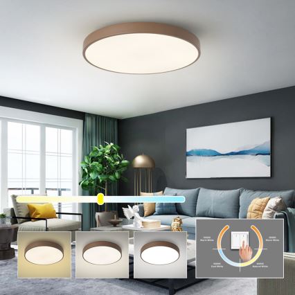 Brilagi - LED Stropní svítidlo POOL LED/60W/230V 3000/4000/6000K pr. 60 cm hnědá