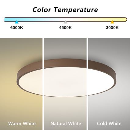 Brilagi - LED Stropní svítidlo POOL LED/60W/230V 3000/4000/6000K pr. 60 cm hnědá