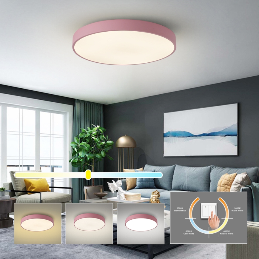 Brilagi - LED Stropní svítidlo POOL LED/60W/230V 3000/4000/6000K pr. 60 cm růžová