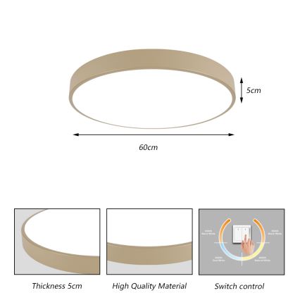 Brilagi - LED Stropní svítidlo POOL LED/60W/230V 3000/4000/6000K pr. 60 cm béžová