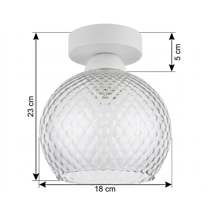 BRILAGI - LED Stropní svítidlo RETRO GLASS 1xE27/60W/230V pr. 18 cm bílá/kouřová šedá