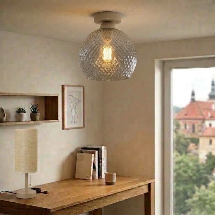 BRILAGI - LED Stropní svítidlo RETRO GLASS 1xE27/60W/230V pr. 25 cm béžová/kouřová šedá
