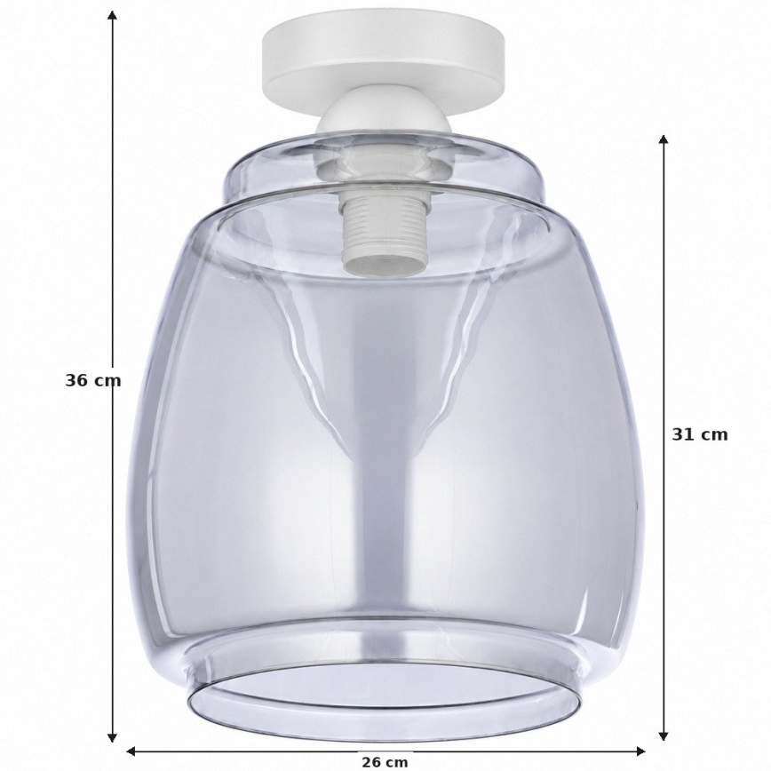 BRILAGI - LED Stropní svítidlo RETRO GLASS 1xE27/60W/230V pr. 26 cm bílá/kouřová šedá
