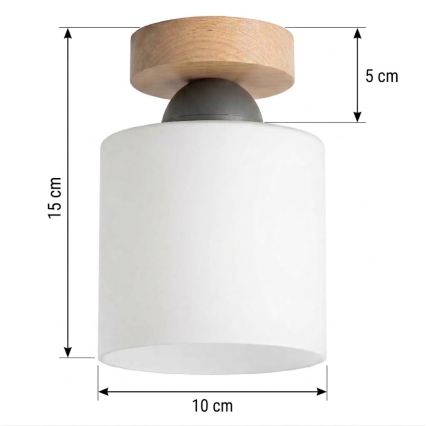 BRILAGI - LED Stropní svítidlo RETRO GLASS 1xE27/60W/230V pr. 10 cm dub/bílá