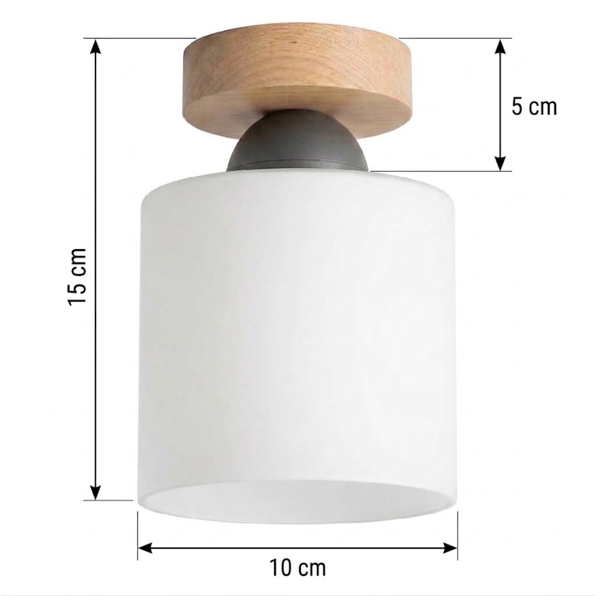 BRILAGI - LED Stropní svítidlo RETRO GLASS 1xE27/60W/230V pr. 10 cm dub/bílá