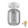 BRILAGI - LED Stropní svítidlo RETRO GLASS 1xE27/60W/230V pr. 14 cm bílá/kouřová šedá