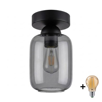 BRILAGI - LED Stropní svítidlo RETRO GLASS 1xE27/60W/230V pr. 14 cm černá/kouřová šedá