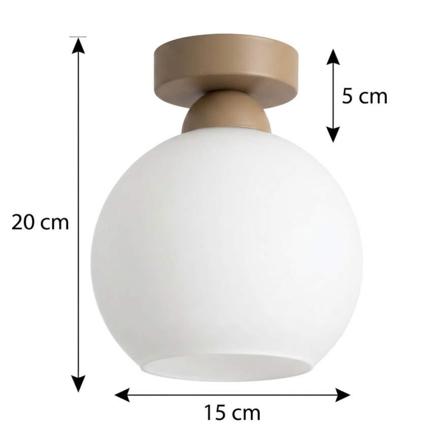 BRILAGI - LED Stropní svítidlo RETRO GLASS 1xE27/60W/230V pr. 15 cm béžová/bílá