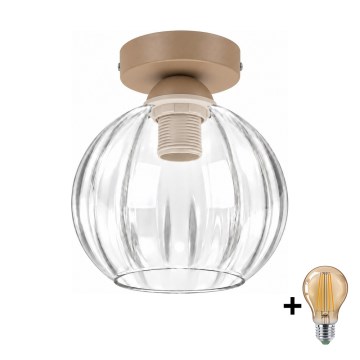 BRILAGI - LED Stropní svítidlo RETRO GLASS 1xE27/60W/230V pr. 18 cm béžová/čirá