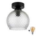 BRILAGI - LED Stropní svítidlo RETRO GLASS 1xE27/60W/230V pr. 18 cm černá/kouřová šedá