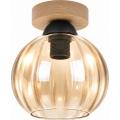 BRILAGI - LED Stropní svítidlo RETRO GLASS 1xE27/60W/230V pr. 18 cm dub/kouřová béžová