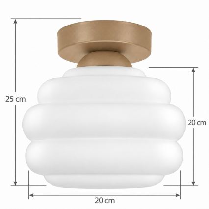 BRILAGI - LED Stropní svítidlo RETRO GLASS 1xE27/60W/230V pr. 20 cm béžová/bílá