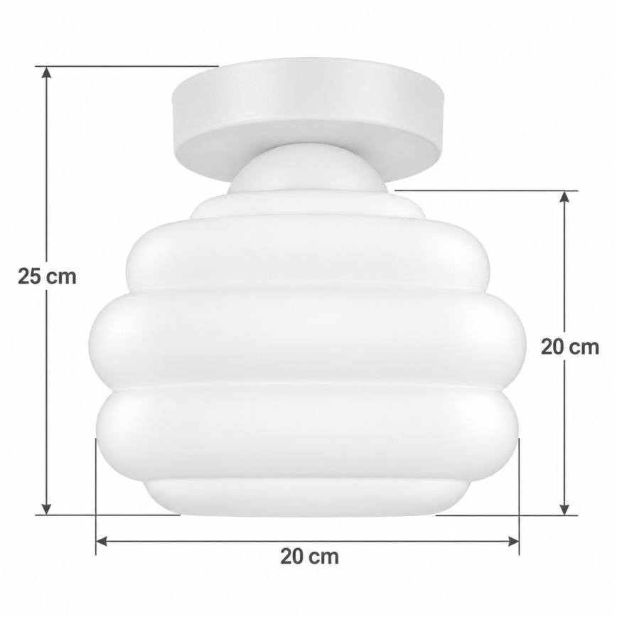 BRILAGI - LED Stropní svítidlo RETRO GLASS 1xE27/60W/230V pr. 20 cm bílá/bílá