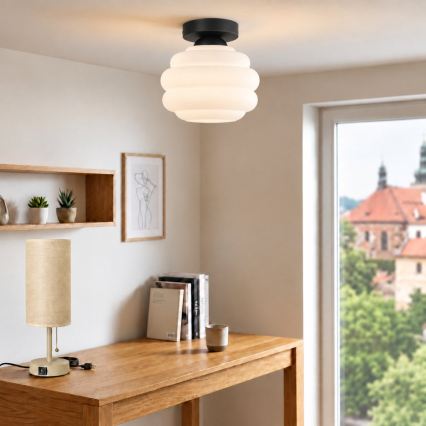 BRILAGI - LED Stropní svítidlo RETRO GLASS 1xE27/60W/230V pr. 20 cm černá/bílá