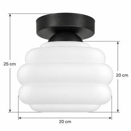 BRILAGI - LED Stropní svítidlo RETRO GLASS 1xE27/60W/230V pr. 20 cm černá/bílá