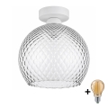 BRILAGI - LED Stropní svítidlo RETRO GLASS 1xE27/60W/230V pr. 25 cm bílá/kouřová šedá