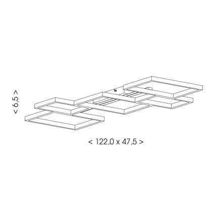 Brilagi - LED Stropní svítidlo SHIFT LED/42W/230V 4000K 47,5x122 cm černá