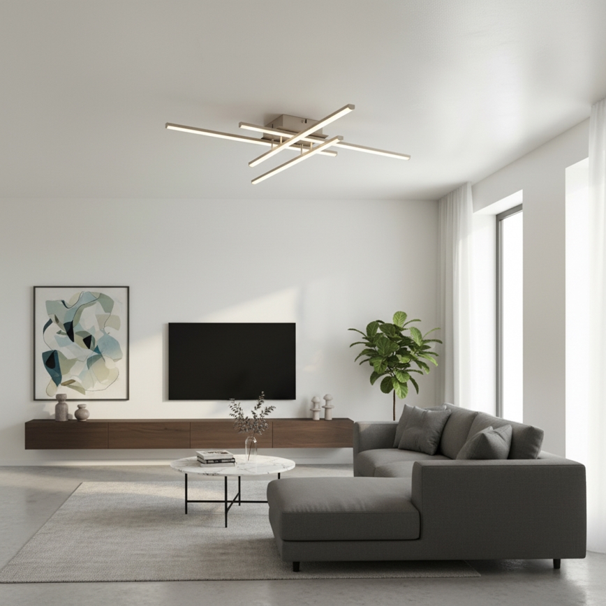 Brilagi - LED Stropní svítidlo STRIPES LED/37W/230V 68x68 cm stříbrná