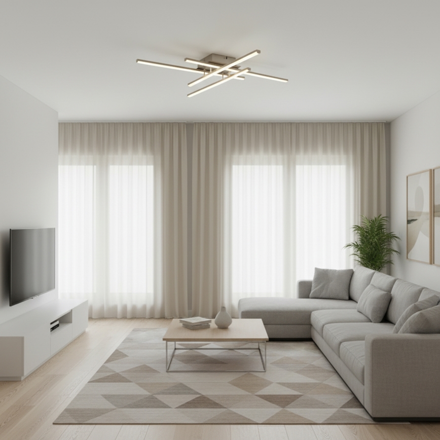 Brilagi - LED Stropní svítidlo STRIPES LED/37W/230V 68x68 cm stříbrná