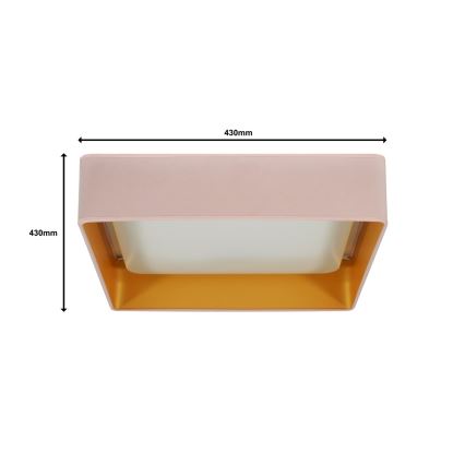 Brilagi - LED Stropní svítidlo VELVET SQUARE LED/24W/230V růžová