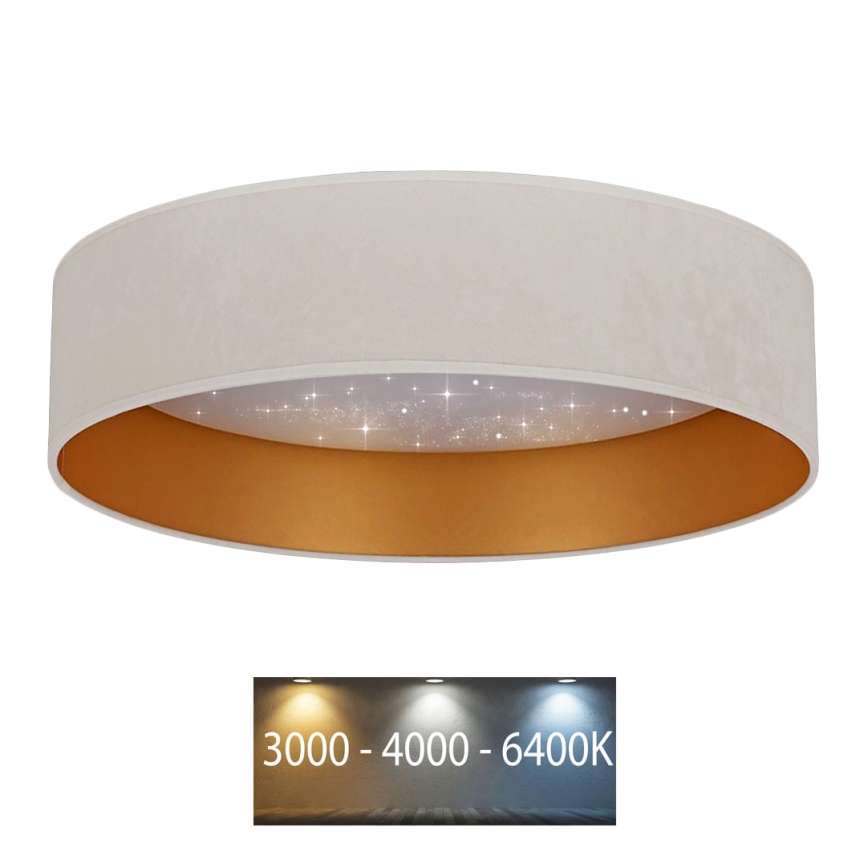 Brilagi - LED Stropní svítidlo VELVET STAR LED/24W/230V pr. 40 cm 3000K/4000K/6400K krémová/zlatá