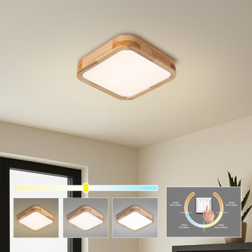 Brilagi - LED Stropní svítidlo WOODLINE SQUARE LED/32W/230V 3000/4000/6000K dub 30x30 cm