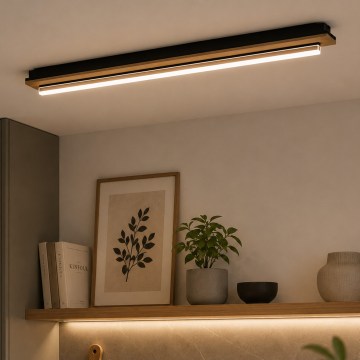 Brilagi - LED Stropní svítidlo WOODY FLAT LED/25W/230V 118 cm dub/černá