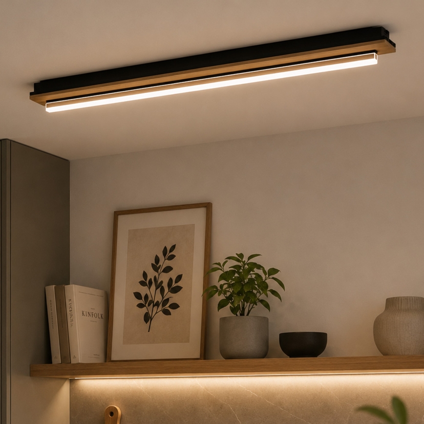 BRILAGI - LED Stropní svítidlo WOODY FLAT LED/25W/230V 118 cm dub/černá