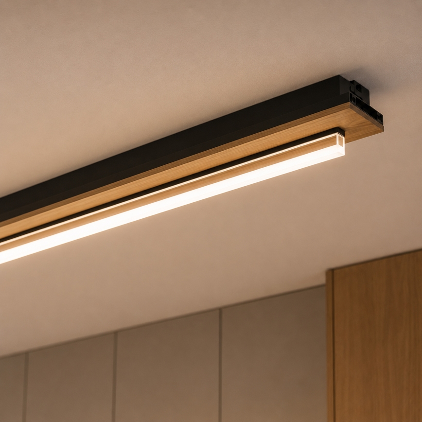 Brilagi - LED Stropní svítidlo WOODY FLAT LED/25W/230V dub/černá