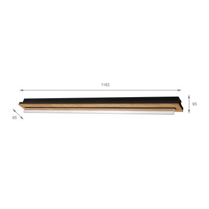 Brilagi - LED Stropní svítidlo WOODY FLAT LED/25W/230V dub/černá