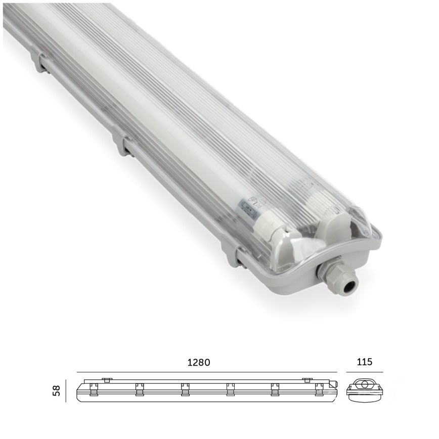 Brilagi - LED Technické zářivkové svítidlo OPTIMA T8 2xG13/18W/230V 4000K IP65 128 cm - paleta 110 ks