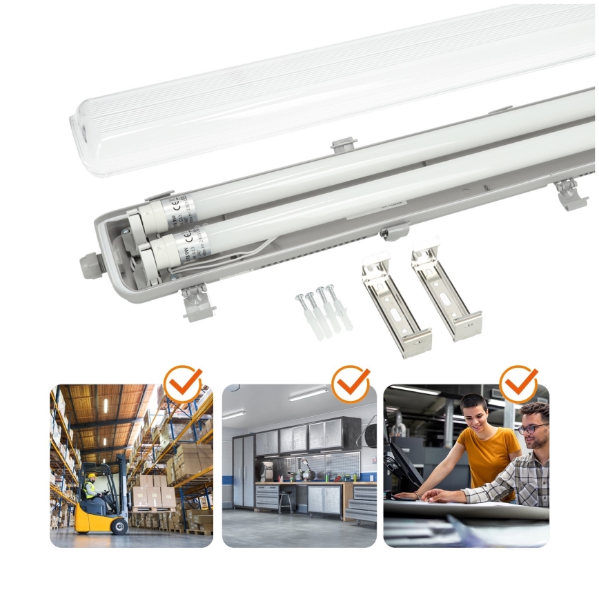 Brilagi - LED Technické zářivkové svítidlo OPTIMA T8 2xG13/18W/230V 6500K IP65 128 cm