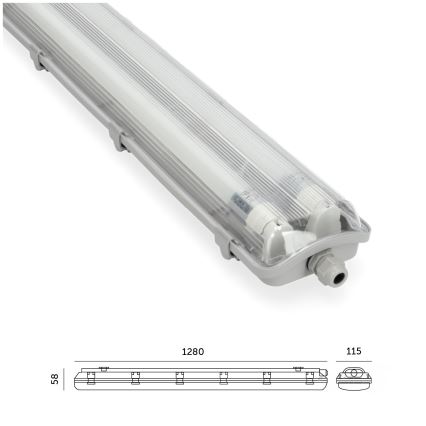Brilagi - LED Technické zářivkové svítidlo OPTIMA T8 2xG13/18W/230V 6500K IP65 128 cm