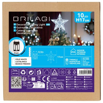 BRILAGI - LED Vánoční dekorace LED/3xAA 17 cm hvězda studená bílá
