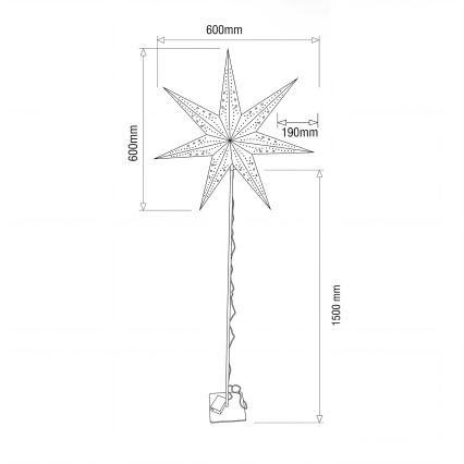 BRILAGI - LED Vánoční dekorace LED/3xAA 60 cm hvězda