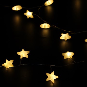 Brilagi - LED Vánoční řetěz 40xLED/3xAA 1,8m teplá bílá hvězdy