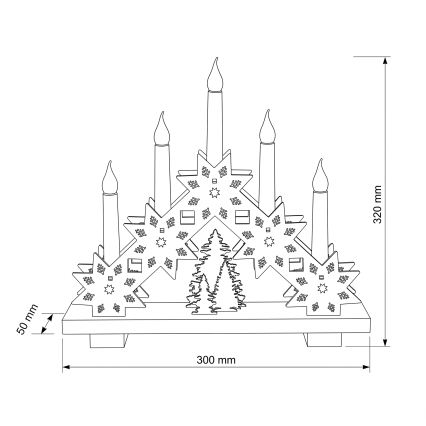 BRILAGI - LED Vánoční svícen 5xLED/2xAA béžová