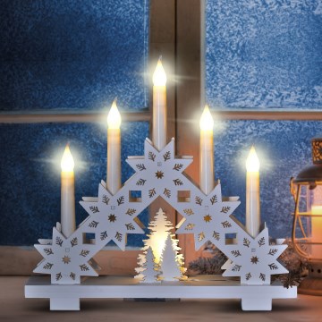 Brilagi - LED Vánoční svícen 5xLED/2xAA