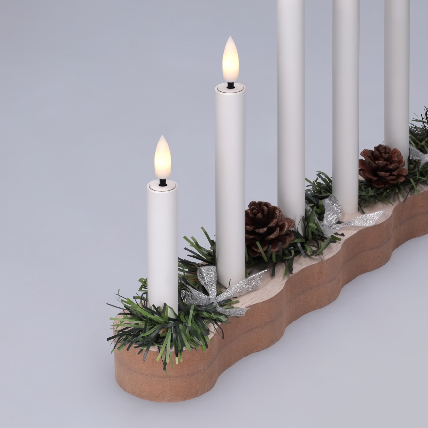 BRILAGI - LED Vánoční svícen 7xLED/2xAA béžová/bílá